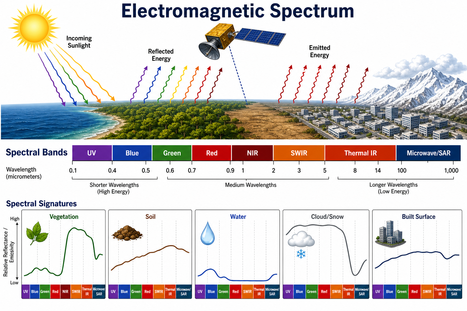 Electromagnetic spectrum and spectral signatures